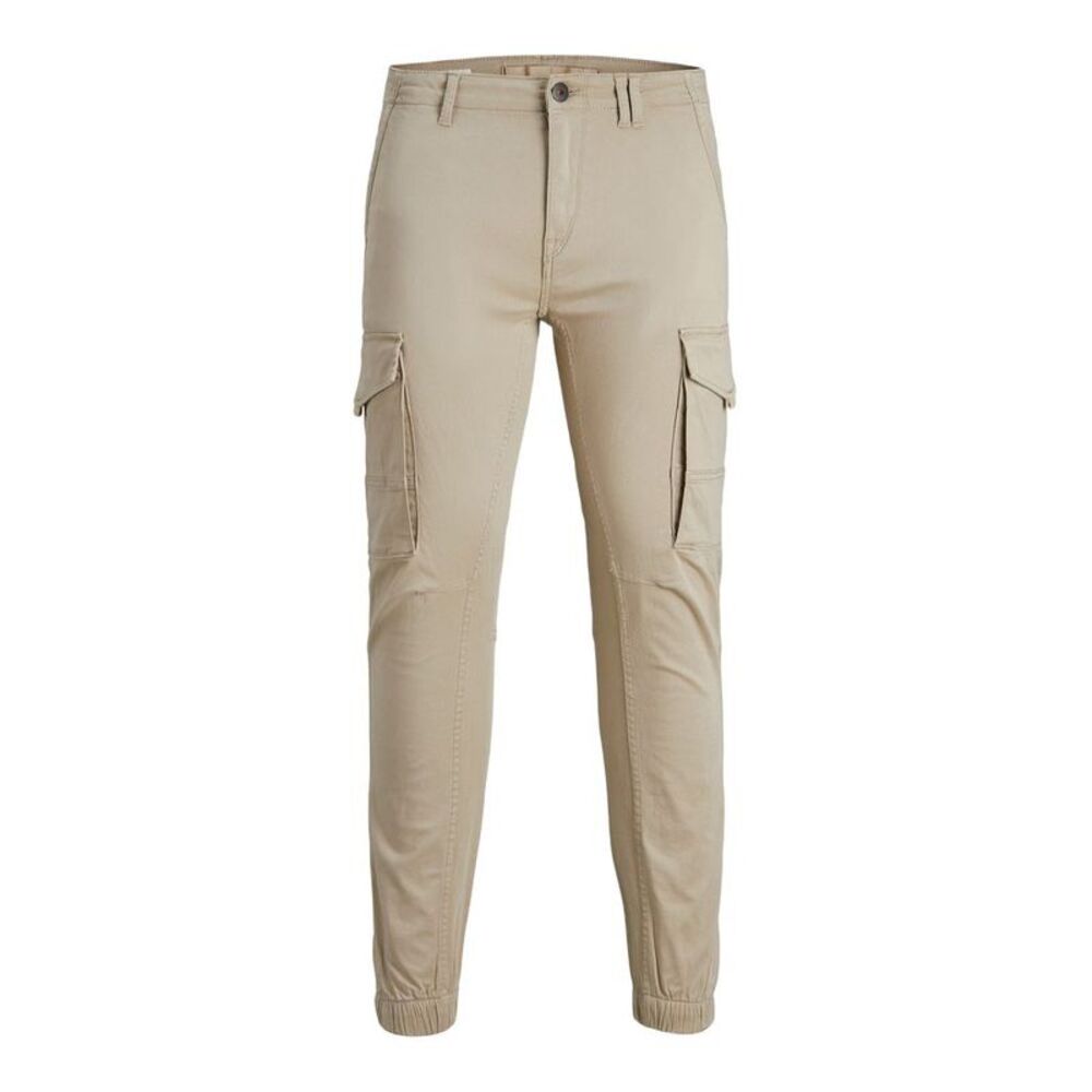 Jack Jones Beige Cotton Cargo Men's Pants